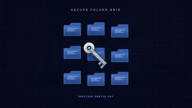Digital folder security animation showing encrypted data protection