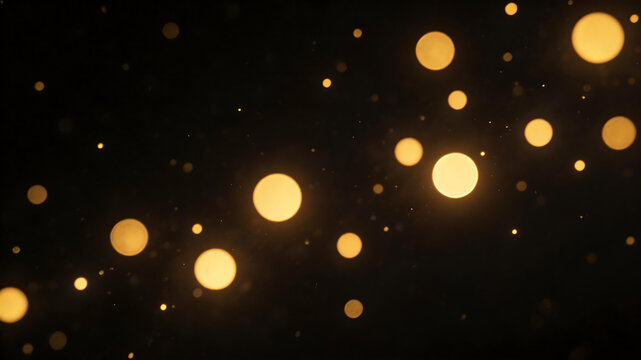 Golden bokeh lights on dark background