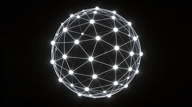 Abstract glowing network sphere