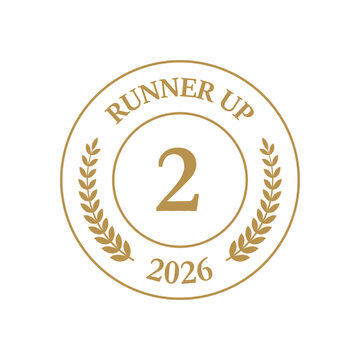 Gold runner up award emblem with number 2 and year 2026