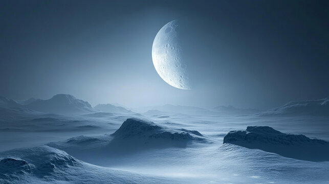 The moon on the surface of an alien planet