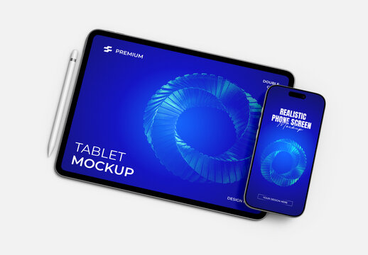Mobile Phone & Tablet Screen Mockup Set
