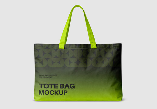 Green Tote Bag Mockup Template