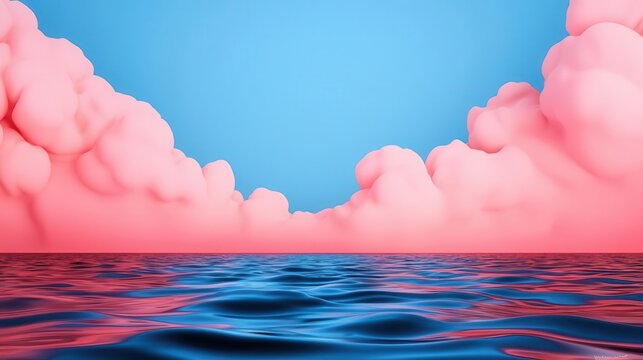 Breezy summer sky over open lake, reflections dancing on gentle waves