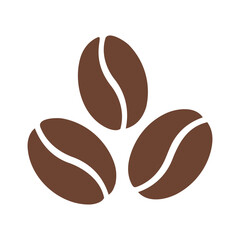 Fototapeta premium Coffee Bean Cluster Brown Silhouette On White Background