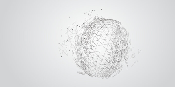 Global network connectivity. The concept of the point and linear composition of the global business map.
