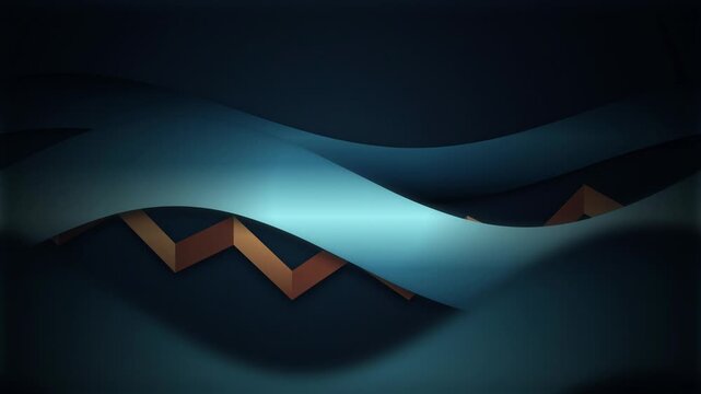 Copper chevron peaks and flowing ribbons drift in a seamless loop