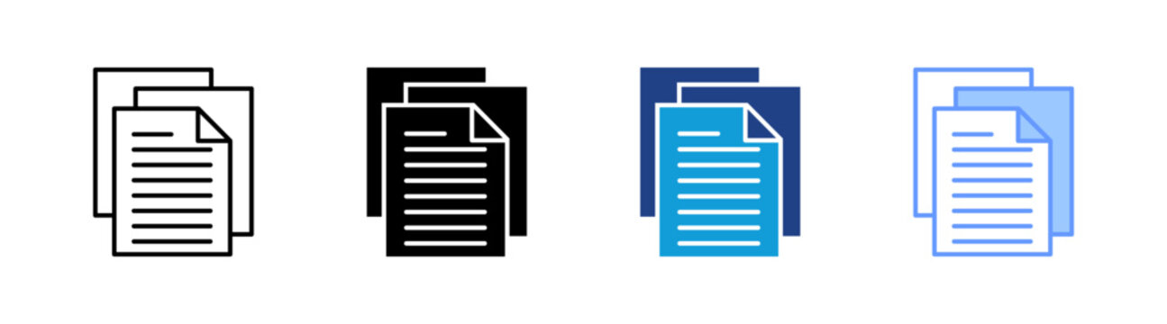 Document icon set multiple style collection