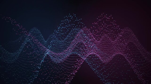 Glowing particle soundwaves undulate in a seamless loop
