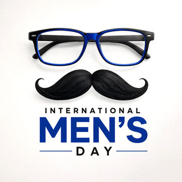 Celebrate international mens day with stylish glasses and mustache illustration design concept