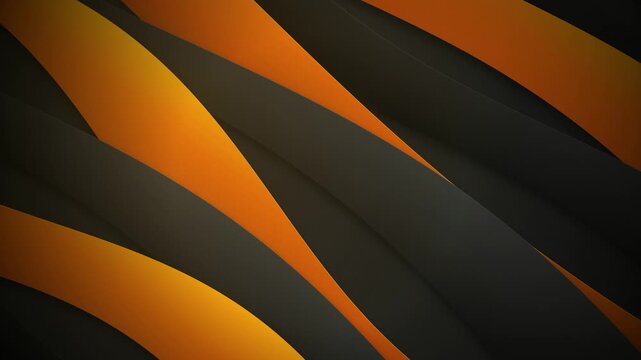 Warm orange and dark charcoal geometric curves in a seamless loop
