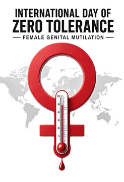 International day of zero tolerance for female genital mutilation awareness campaign poster design concept
