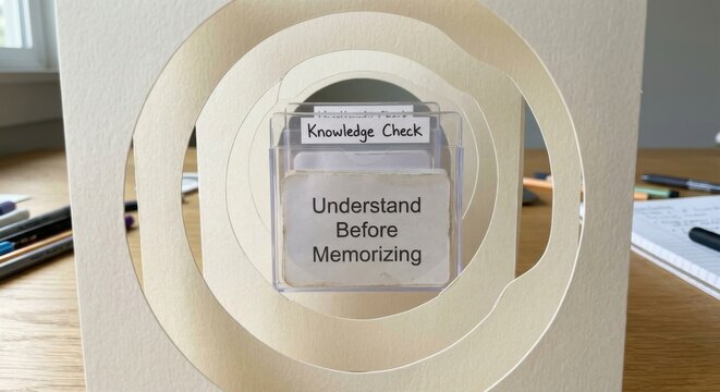 Flashcard with 'Understand Before Memorizing' message for knowledge check