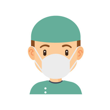 Surgeon Man Avatar Flat Icon