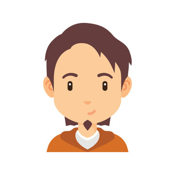 Man Orange Hoodie Avatar Flat Icon
