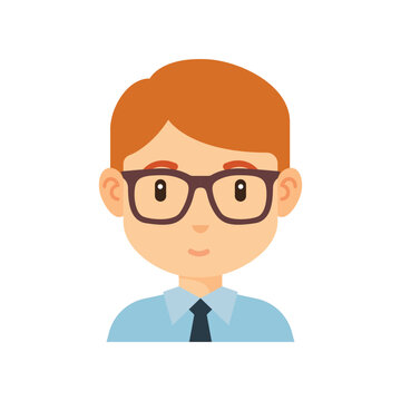 Man With Glasses Avatar Flat Icon