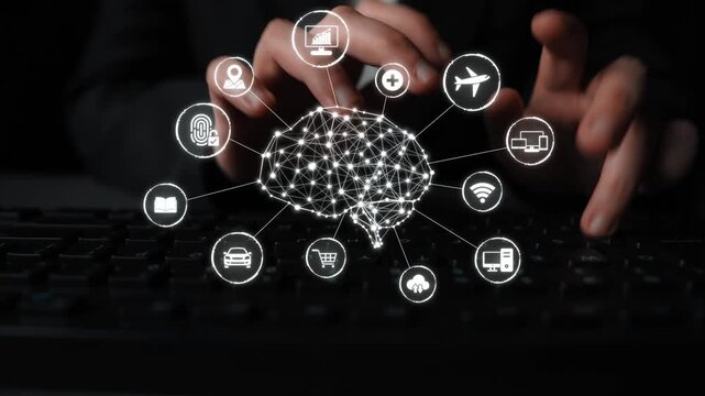 A visual of artificial intelligence network connecting AI, network, and system across a structured digital platform for seamless AI communication Marrow