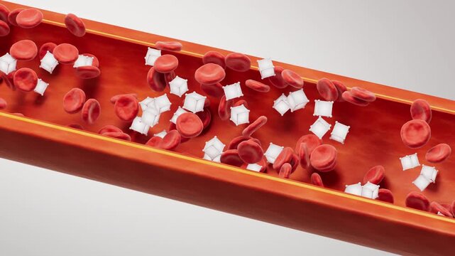 Blood vessel with biological and medical concept, 3d rendering.