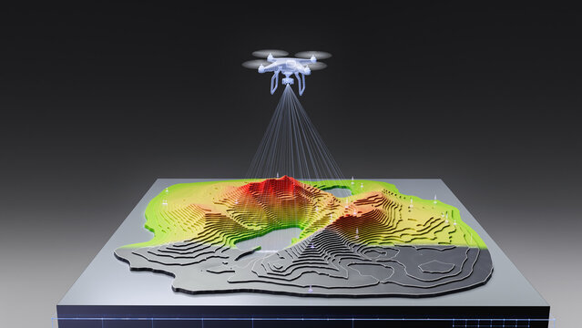Geographic information system with autonomous drone mapping