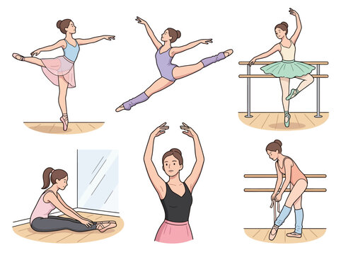 Ballet dancer poses and stretches in a studio setting