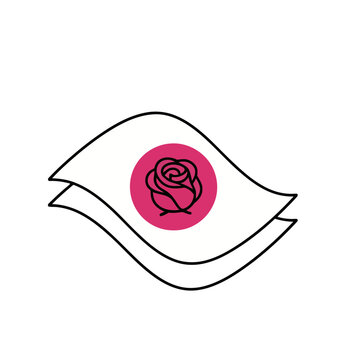 Rose icon on paper