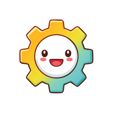Smiling gear cogwheel vector illustration
