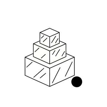 Stacked Cubes and Circle Icon