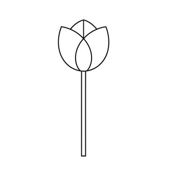 Simple outline of a tulip flower