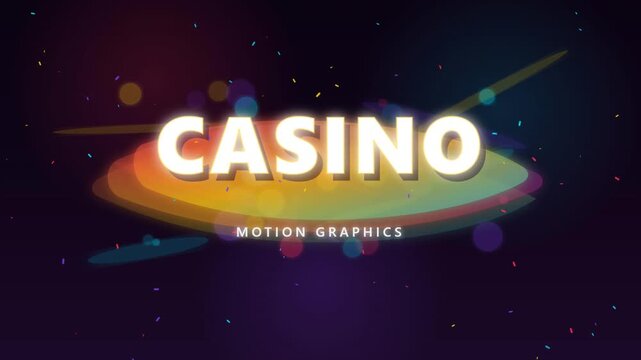 CASINO word with bright lights and abstract background