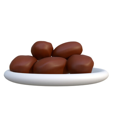 A delicious serving of rich, dark chocolate truffles presented elegantly on a pristine white plate, perfect for a sweet indulgence