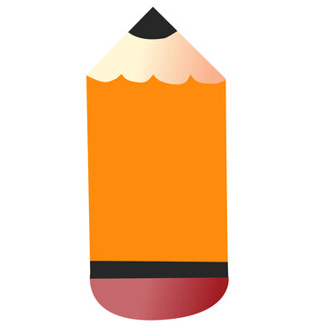 Cute wooden pencil with eraser vector illustration icon isolated on transparent background