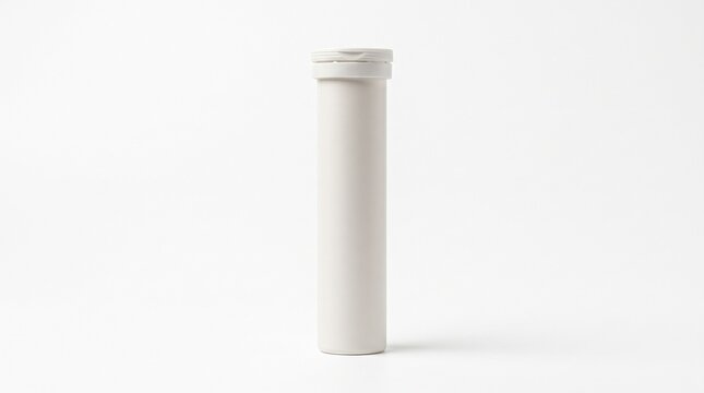 White plastic medicine pill tube container