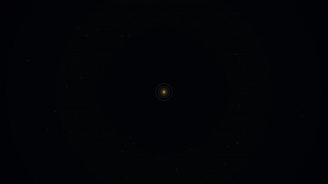 Oort Cloud: Deep space background with distant stars and cosmic dust particles in motion