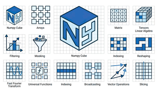 Abstract data structures and mathematical operations visualization