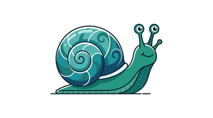 Simple snail vector outline illustration isolated on white background