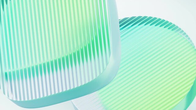 Abstract gradient cube geometric glass background, 3d rendering.