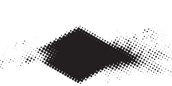 Abstract Diamond Shape with Halftone Dots and Grunge Texture.