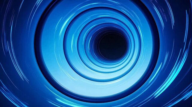 Blue concentric circles with light streaks
