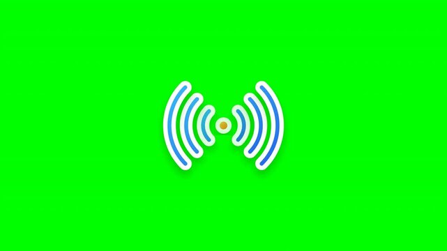 Animated Dual Tone Broadcast Signal Podcast Icon Green Screen 4K Motion Graphics Asset