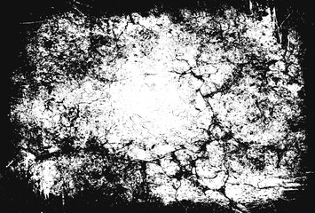 Fototapeta premium Vintage old vignette grunge texture overlay with distressed scratches, cracked worn edges and aged black frame background for photo editing, retro design, posters and antique paper effect