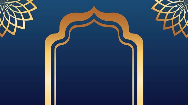 Islamic Border Frame with mandala animation on white background