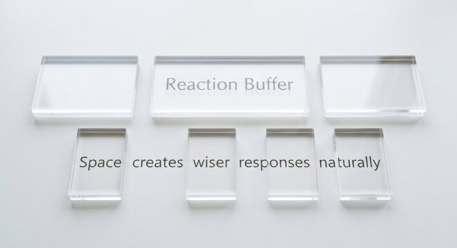 Clear acrylic rectangles with text labels on a white surface