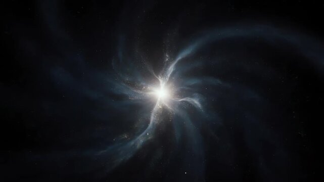 Vibrant Cosmic Nebula Swirl with Bright Central Light and Scattered Stars