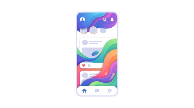 Abstract Colorful Mobile App Interface Design