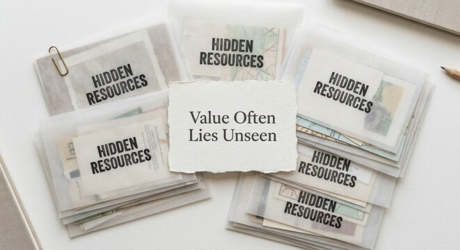 Hidden Resources Represented by Text on Paper Pockets, Conveying Value Often Lies Unseen