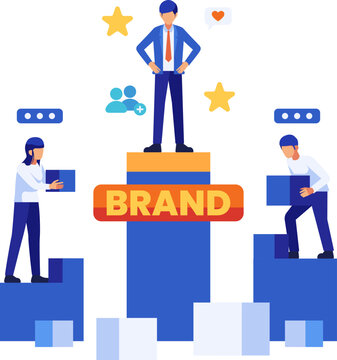 Personal Branding with a Leader Standing on Podium