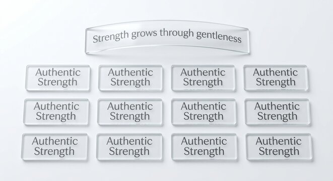 Strength Grows Through Gentleness Displayed On Transparent Acrylic Tabs