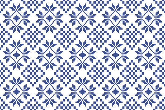 Cross Stitch Pattern concept folk embroidery seamless texture, rustic ornament motif. Design for: fabric, fashion, decor, blanket. Pattern charm woven art. I drew this by myself, it&rsquo;s not AI generated