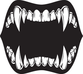 vampire teeth vector isolated on white background