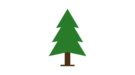 Obraz premium Simple Minimalist Green Pine Tree Vector Icon